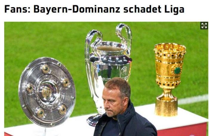 德媒: 超半数球迷认为拜仁一家独大影响德甲吸引力