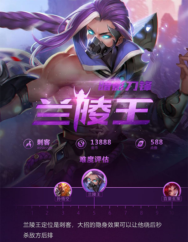 王者荣耀一图识英雄——暗影杀戮兰陵王 刺客之道有我继承