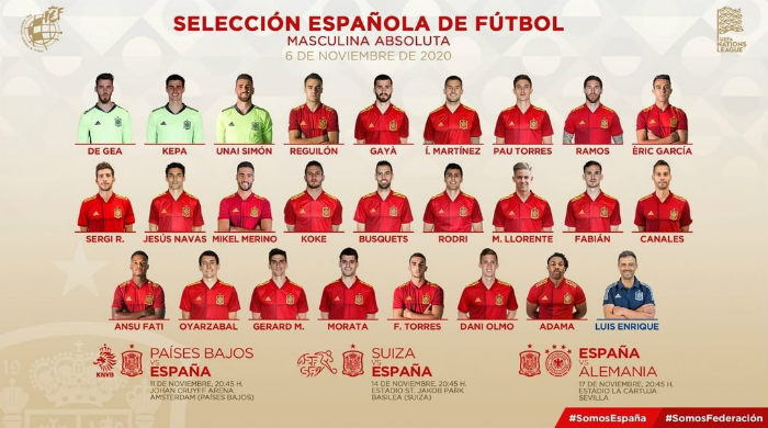 西班牙男足最新一期大名单：科克、莫拉塔回归！