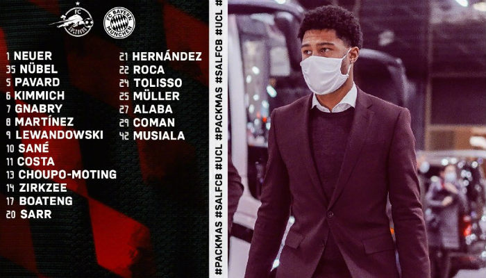 拜仁vs萨尔茨堡欧冠大名单：莱万领衔锋线 聚勒缺阵！