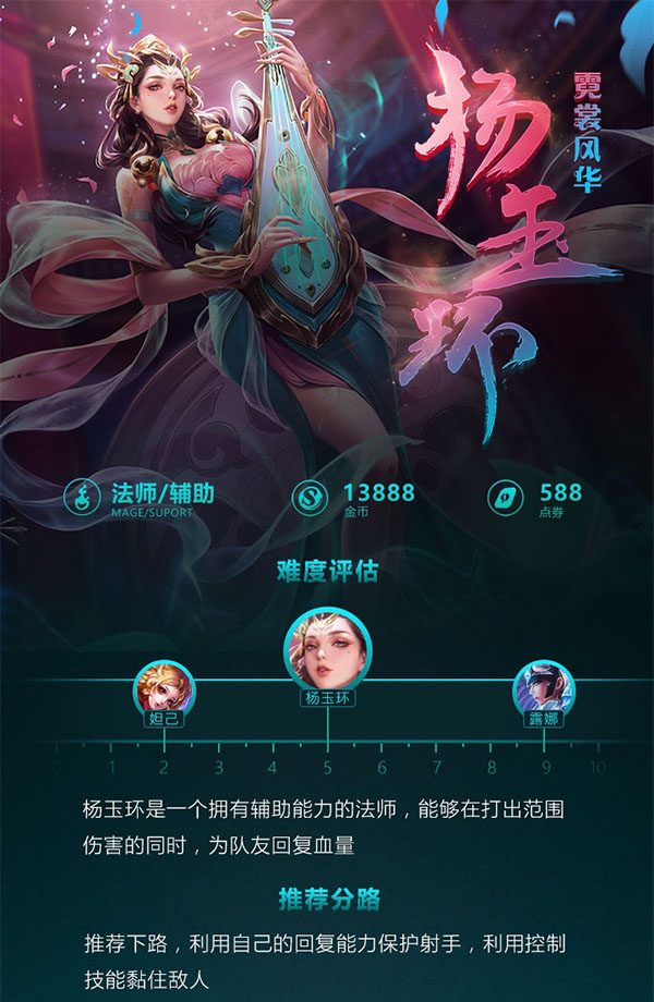 王者荣耀一图识英雄——霓裳风华杨玉环 辅助型法师一曲入魂