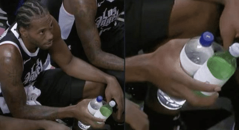 奥尼尔挑战莱昂纳德！单手抓4瓶水+同时喝两瓶，全都不如博班