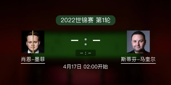 世锦赛第1轮 肖恩-墨菲vs马奎尔赛事前瞻和交手记录