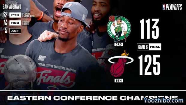 NBA简报：阿德巴约32+14+5 热火力克绿军4-2晋级总决赛！