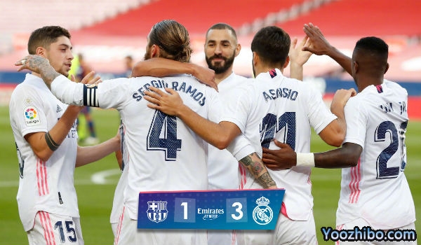 西甲简报：巴萨1-3皇马 拉莫斯造点后命中巴尔韦德法蒂破门