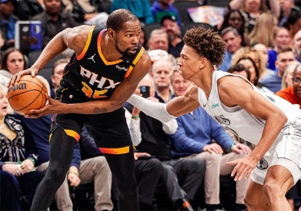 三巨头64+20力挽狂澜 KD准三双助太阳抢占卡位先机