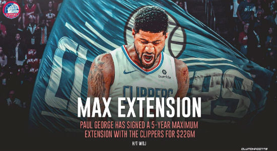 保罗-乔治四年1.9亿美元提前顶薪续约快船