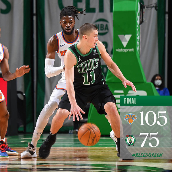 尼克斯105-75大胜凯尔特人 兰德尔20+12 沃克复出13中3