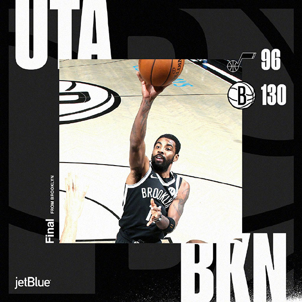 篮网130-96大胜爵士 欧文29+6+5 米切尔31分