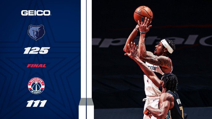 奇才111-125不敌灰熊 沈梓捷24+11+准绝杀