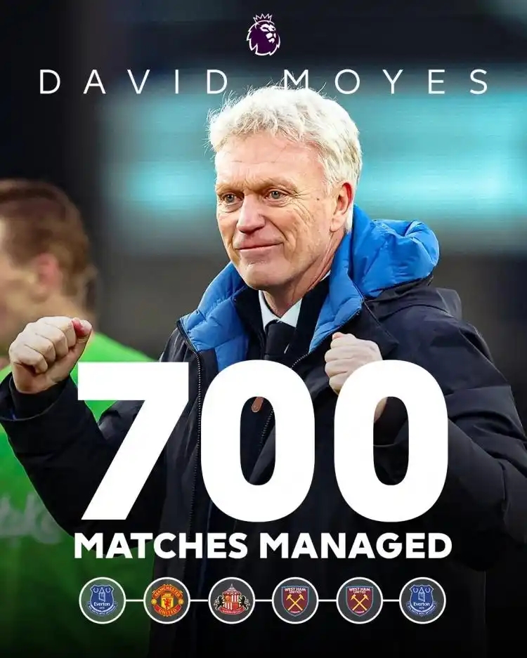 莫耶斯700场英超里程碑 埃弗顿客场掀翻布莱顿