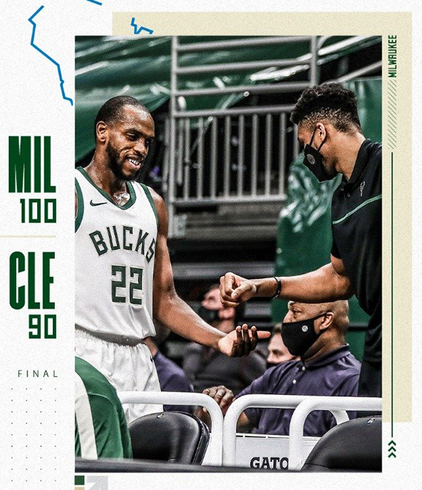 雄鹿100-90力克骑士 米德尔顿27+5+6 庄神26+24