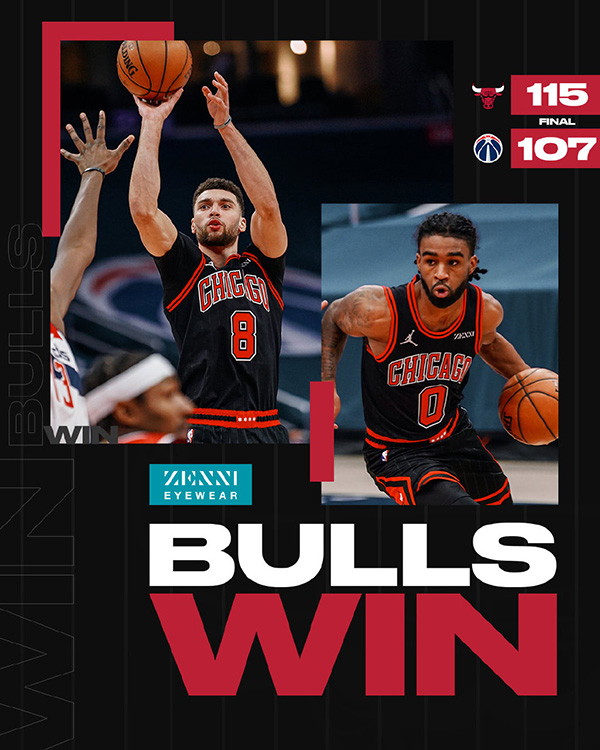 NBA简报：公牛115-107力克奇才 拉文23+6