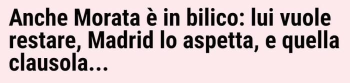 米体: 尤文不打算买断或续租莫拉塔