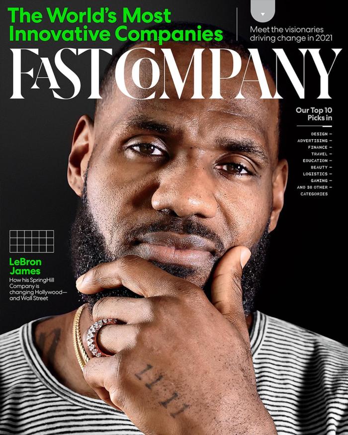 商业国王！詹姆斯晒商业杂志封面照，自嘲：如果我卖梳子，那是欺骗你！