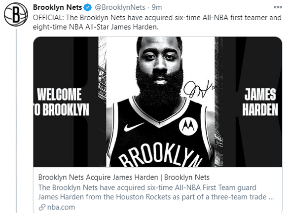 篮网官宣遭吐槽！和遗照太像了，球迷：这是要把哈登送走啊