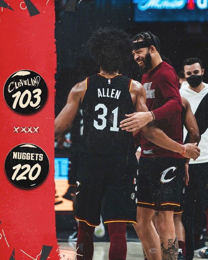 掘金120-103大胜骑士 穆雷零罚球砍50+6 约基奇三双