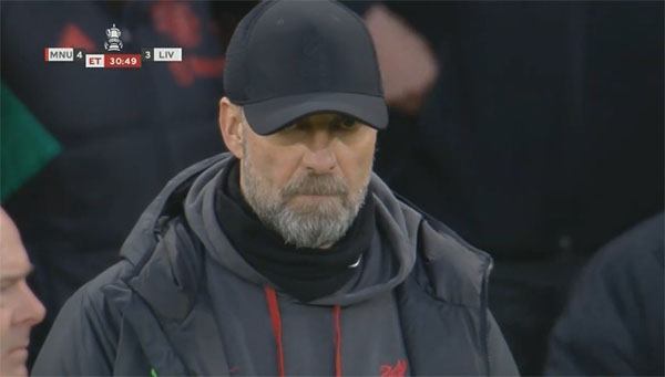 利物浦被绝杀，克洛普眼神透露无尽杀意