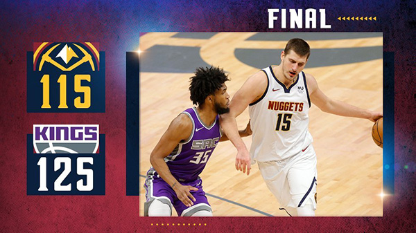 NBA简报：国王125-115逆转掘金 福克斯24+10