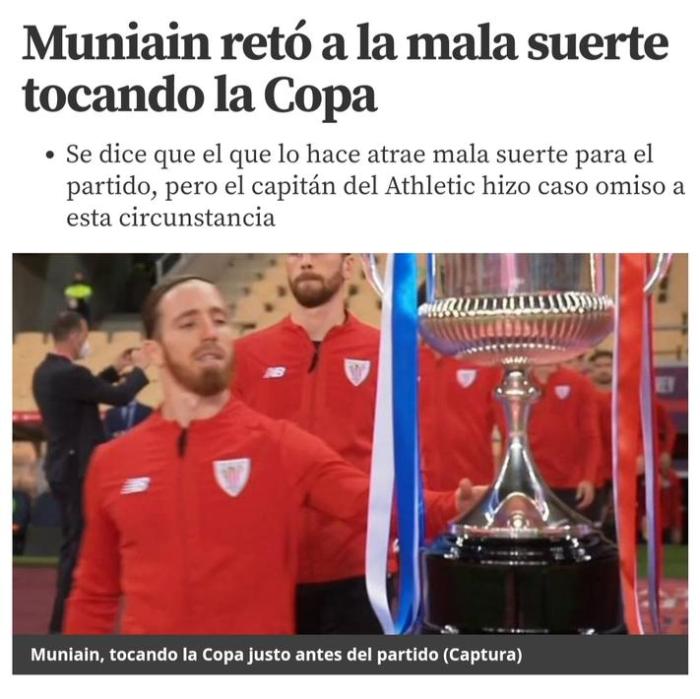 魔咒! 穆尼亚因赛前摸奖杯, 毕巴国王杯决赛失利