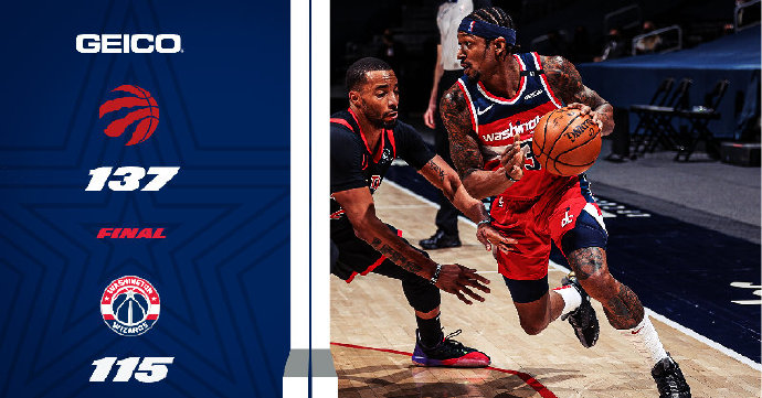 猛龙137-115轻取奇才 西亚卡姆26+5 鲍威尔28+7