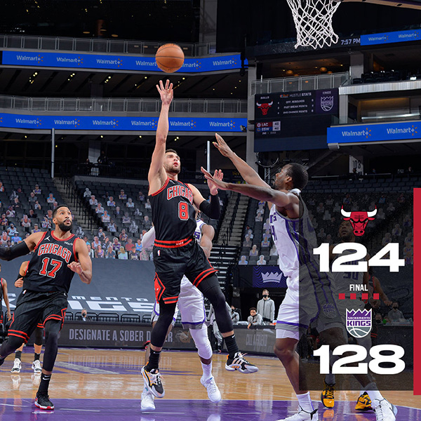 国王128-124险胜公牛 巴格利21+12 怀特36+7