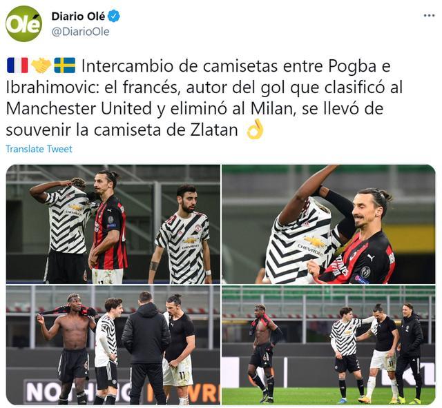 惺惺相惜！博格巴与伊布赛后互换球衣