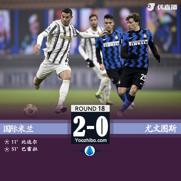 国米2-0尤文 巴雷拉传射比达尔弑旧主