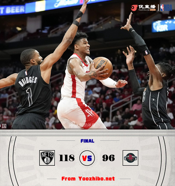 篮网大胜火箭迎来三连胜