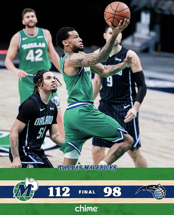 独行侠112-98战胜魔术 东契奇三双 哈达威36分