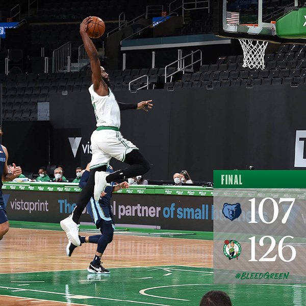 NBA简报：凯尔特人126-107大胜灰熊 布朗42+5+4