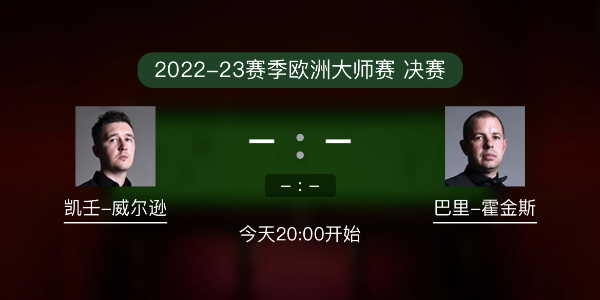 欧洲大师赛决赛 凯伦-威尔逊vs巴里-霍金斯赛事前瞻和交手记录