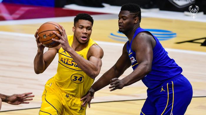 詹姆斯队大胜杜兰特队，字母哥16投35分力压库里加冕全明星MVP