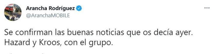 记者: 阿扎尔与克罗斯今日参加皇马合练