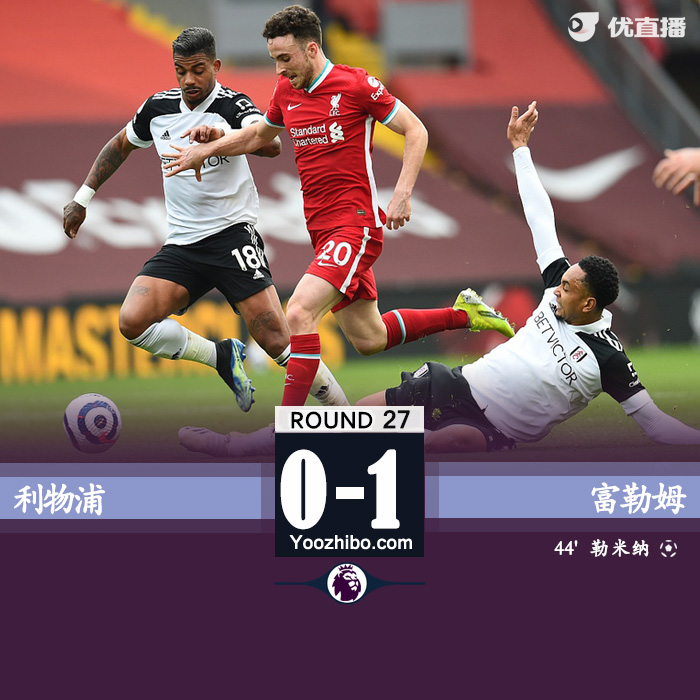 利物浦0-1富勒姆 马内头球中柱勒米纳建功