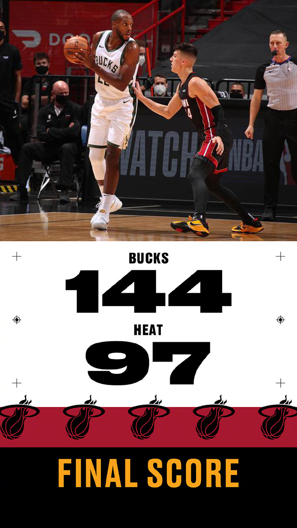 NBA简报：雄鹿144-97狂胜热火 雄鹿29记三分