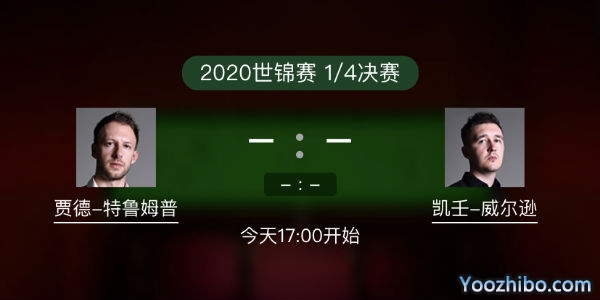 斯诺克世锦赛1/4决赛 特鲁姆普vs凯伦-威尔逊赛事前瞻和交手记录