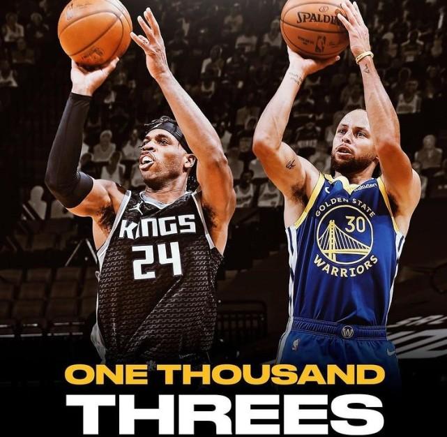 1000记三分只用350场！国王神射超越库里，名记：一人将再破纪录