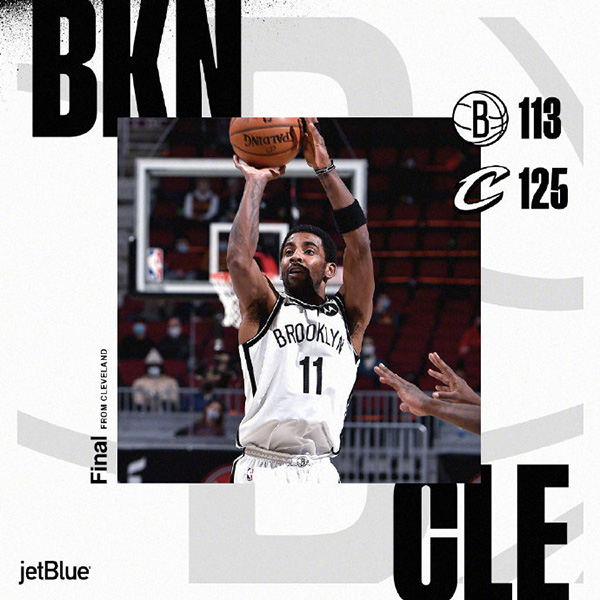 骑士125-113双杀篮网 塞克斯顿25+9 欧文38+5