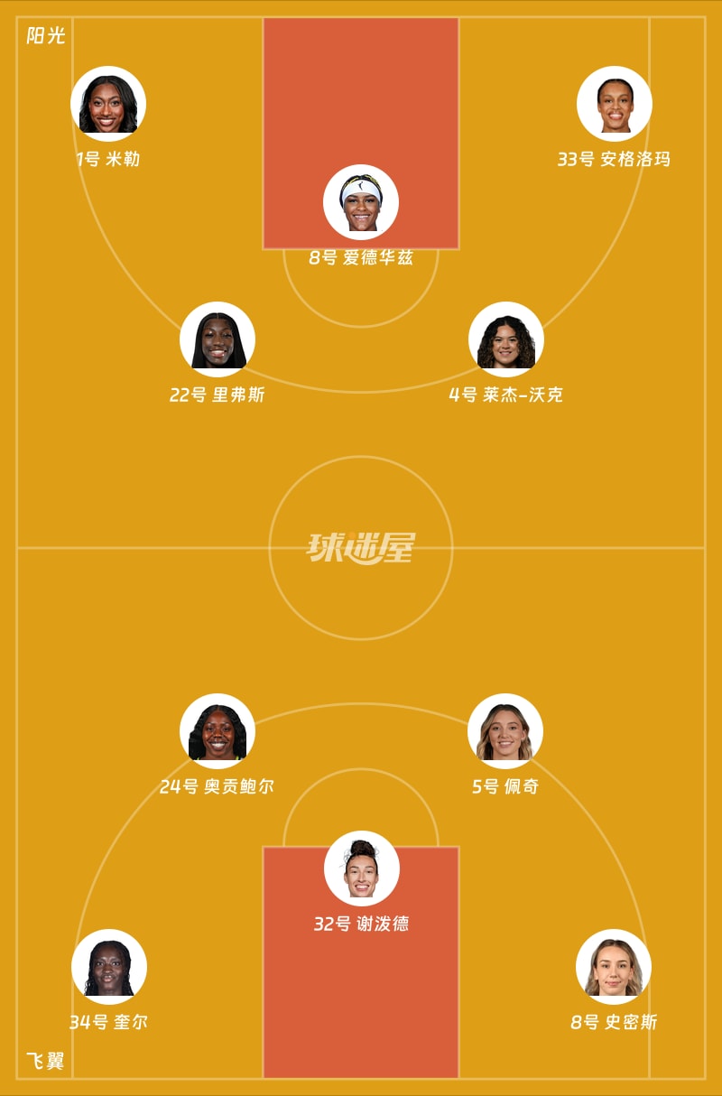 阳光vs飞翼首发阵容